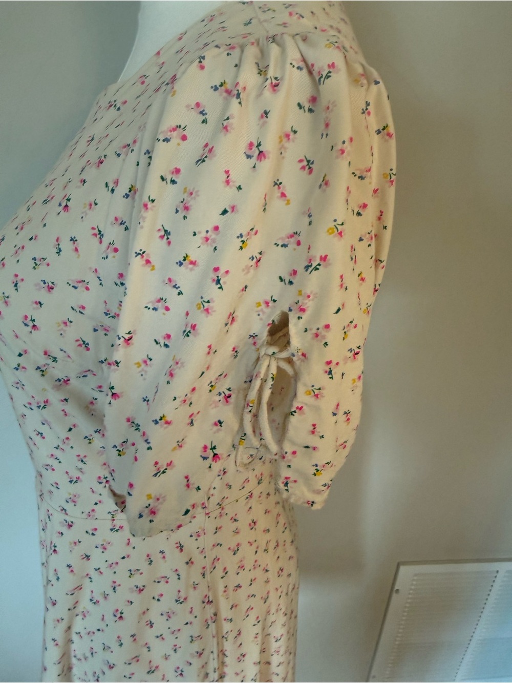 Madewell Tie-Sleeve Retro Dress Dutch Dandelions Floral Size 0 Mini Dress - Picture 3 of 16